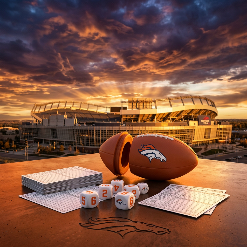 Denver Broncos Shake n' Score Travel Dice Game