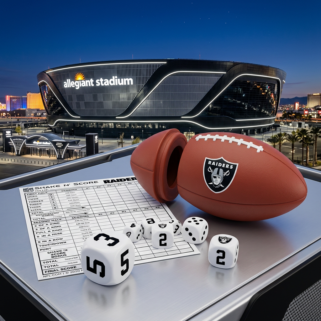 Las Vegas Raiders Shake n' Score Travel Dice Game