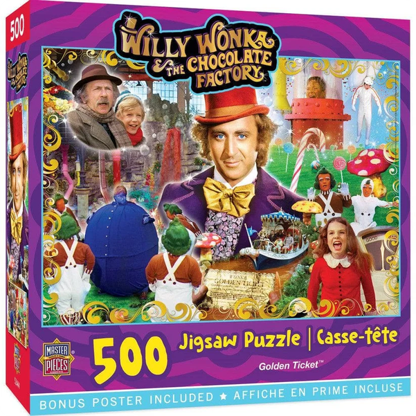 Willy Wonka & The Chocolate Factory Golden Ticket Jigsaw Puzzle ...