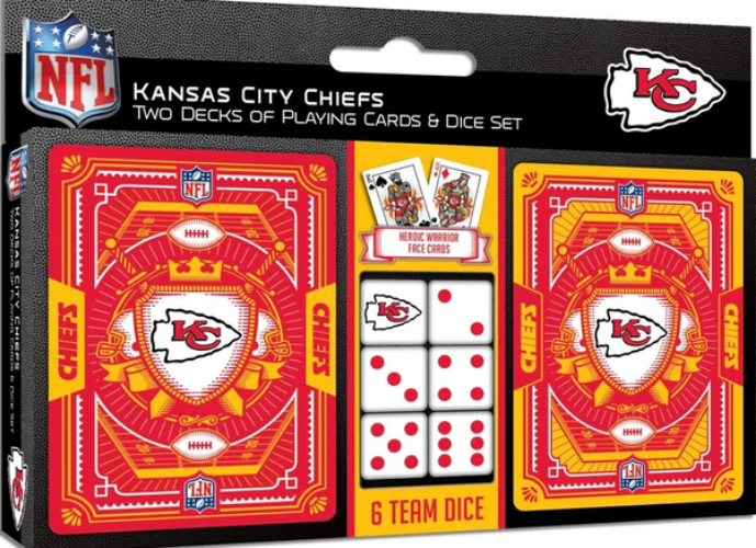 Kansas City Chiefs 2 Pack Playing Card & Dice Set