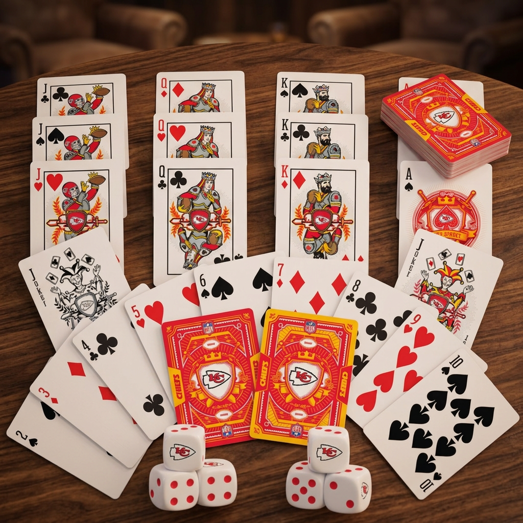 Kansas City Chiefs 2 Pack Playing Card & Dice Set