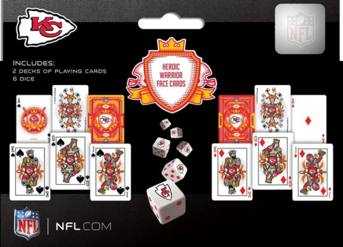 Kansas City Chiefs 2 Pack Playing Card & Dice Set