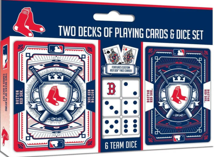 Boston Red Sox 2 Pack Playing Cards & Dice Set
