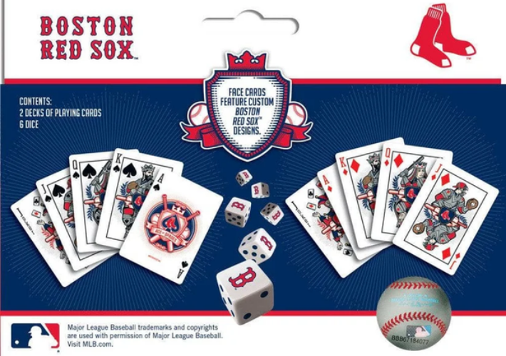 Boston Red Sox 2 Pack Playing Cards & Dice Set