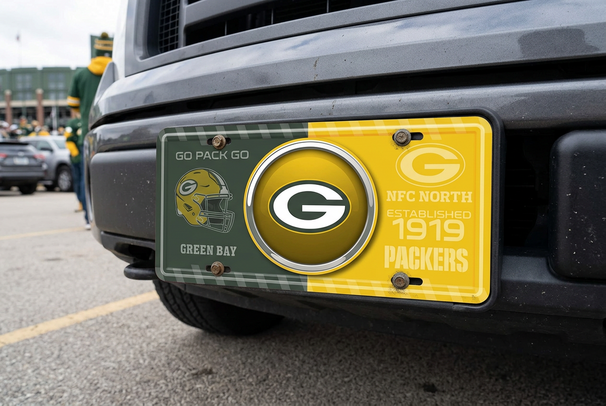 Green Bay Packers Bullseye License Plate