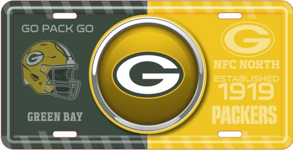 Green Bay Packers Bullseye License Plate