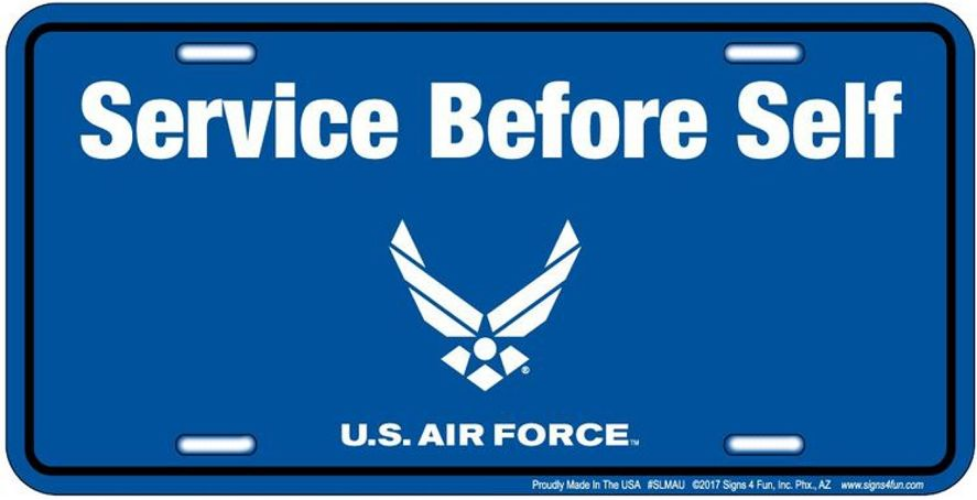 Air Force Service Before Self License Plate