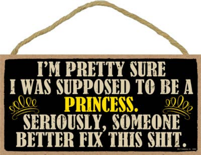 I'm pretty sure I was supposed to be a princess - Plaque