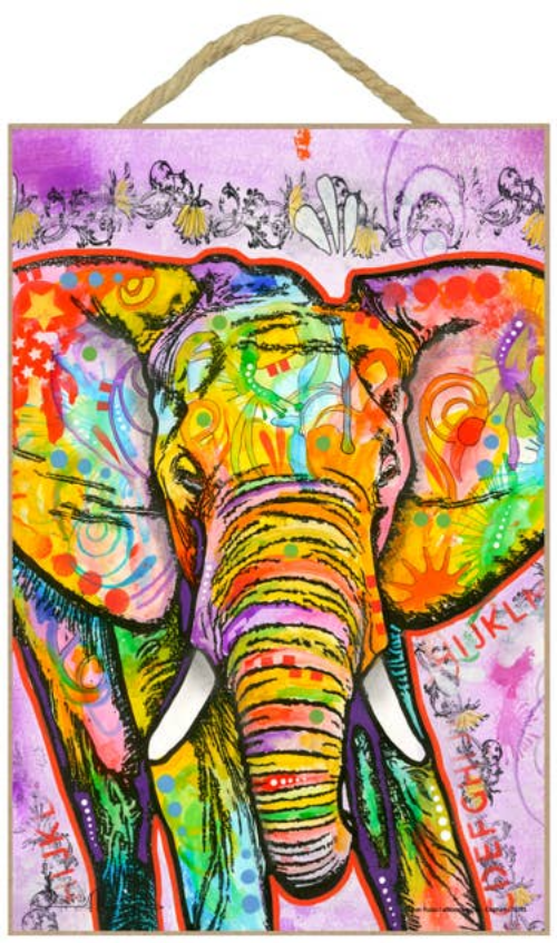 Elephant  7" x 10.5" wood plaques/signs