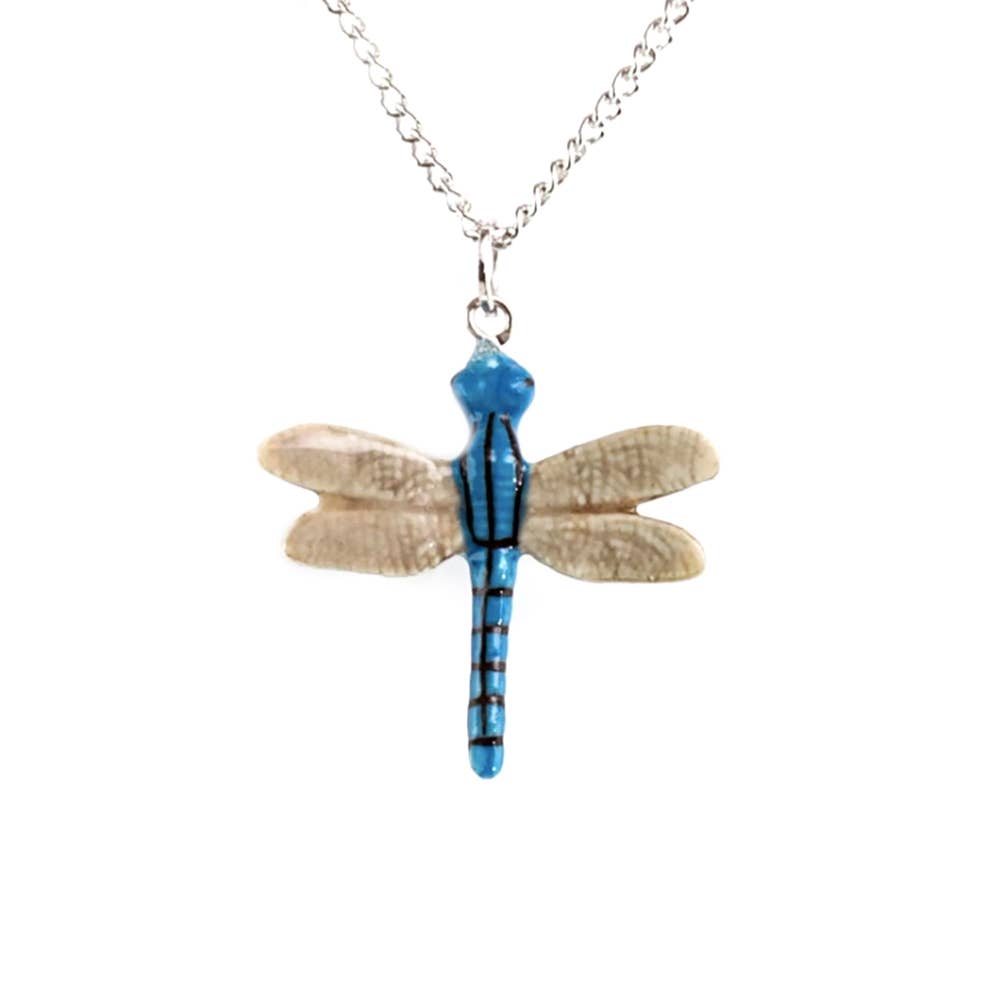 Blue Stripe Dragonfly Pendant