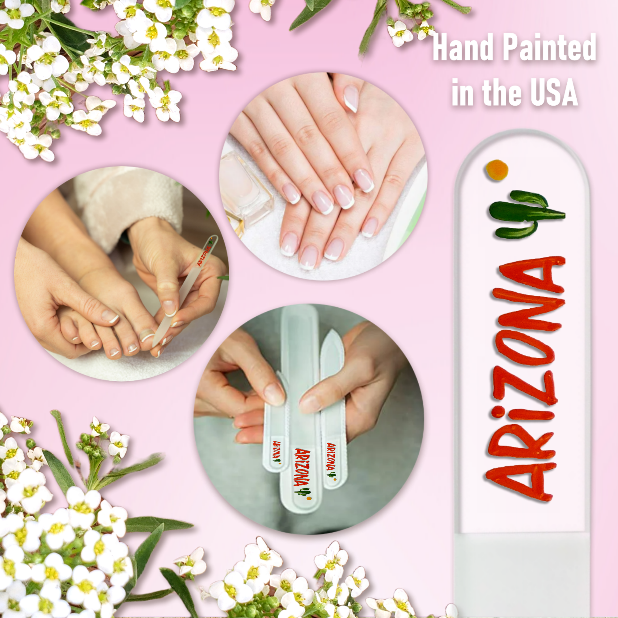 Arizona Cactus Southwest Handpainted Czech Crystal Nail File: Medium