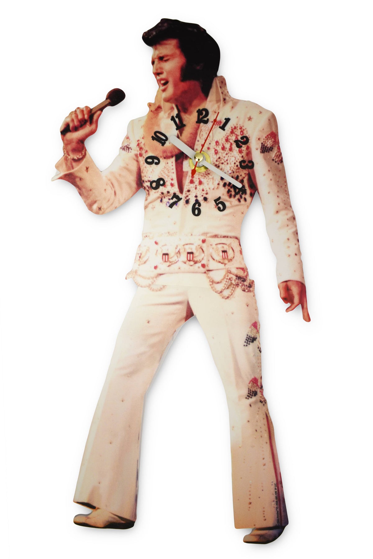 Elvis Wall Clock - White Jumpsuit Swinging Legs