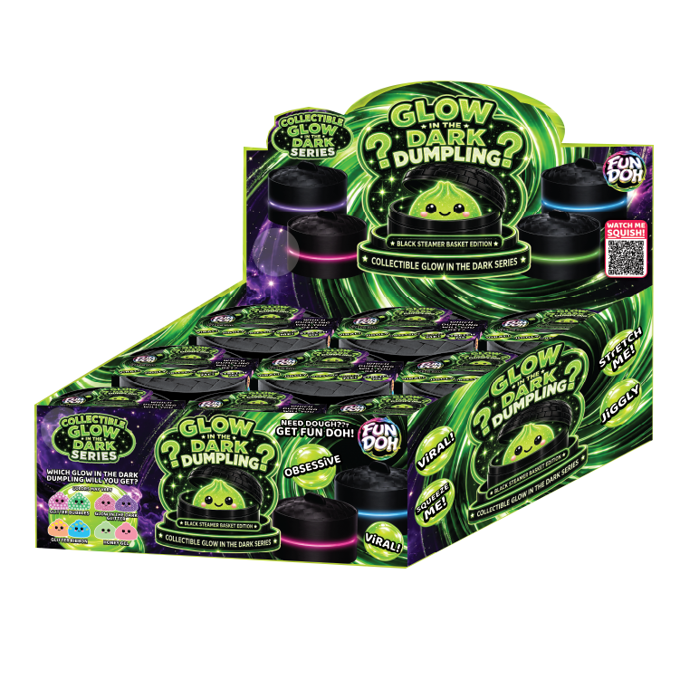 Fun Doh Glow In Dark Mystery Dumpling Squishy Black Basket