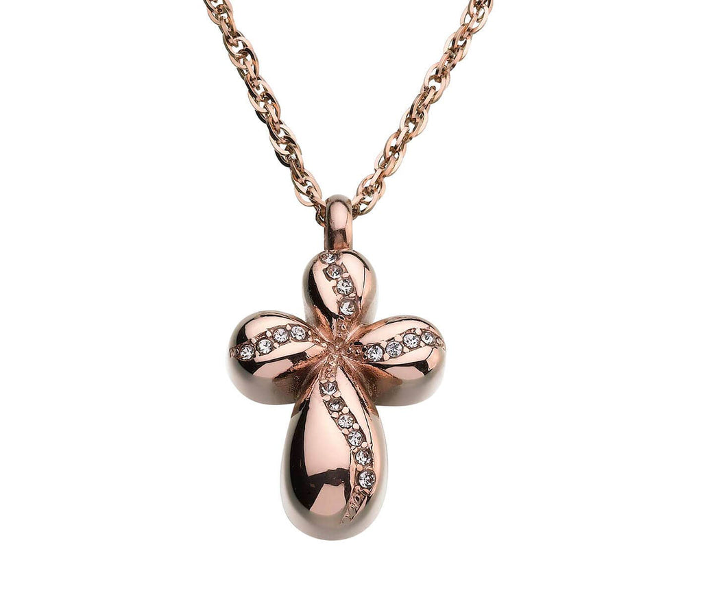 Rose Gold Cross Memorial Jewelry Pendant