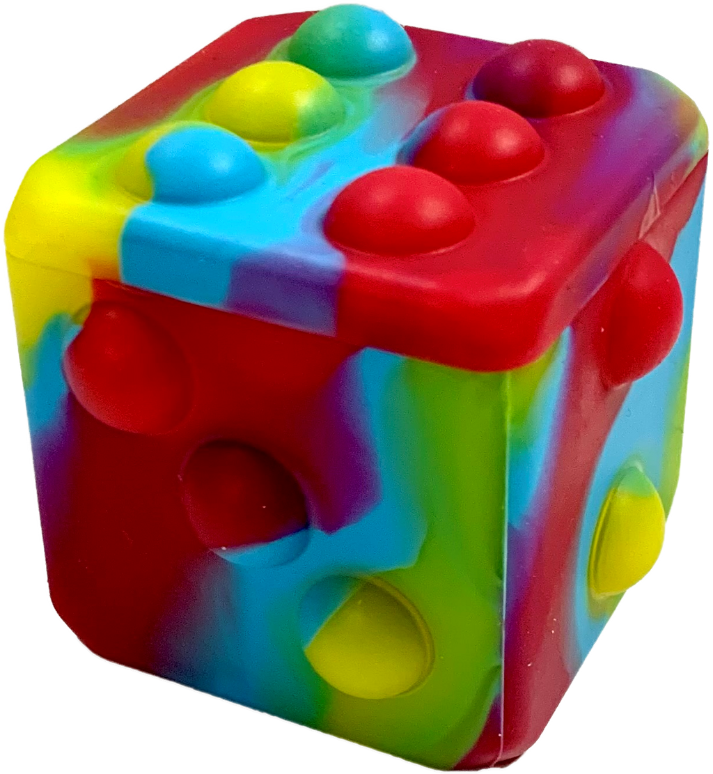 Poppin Dice' - Rainbow Satisfying Fidget Toy, Rainbow Colors