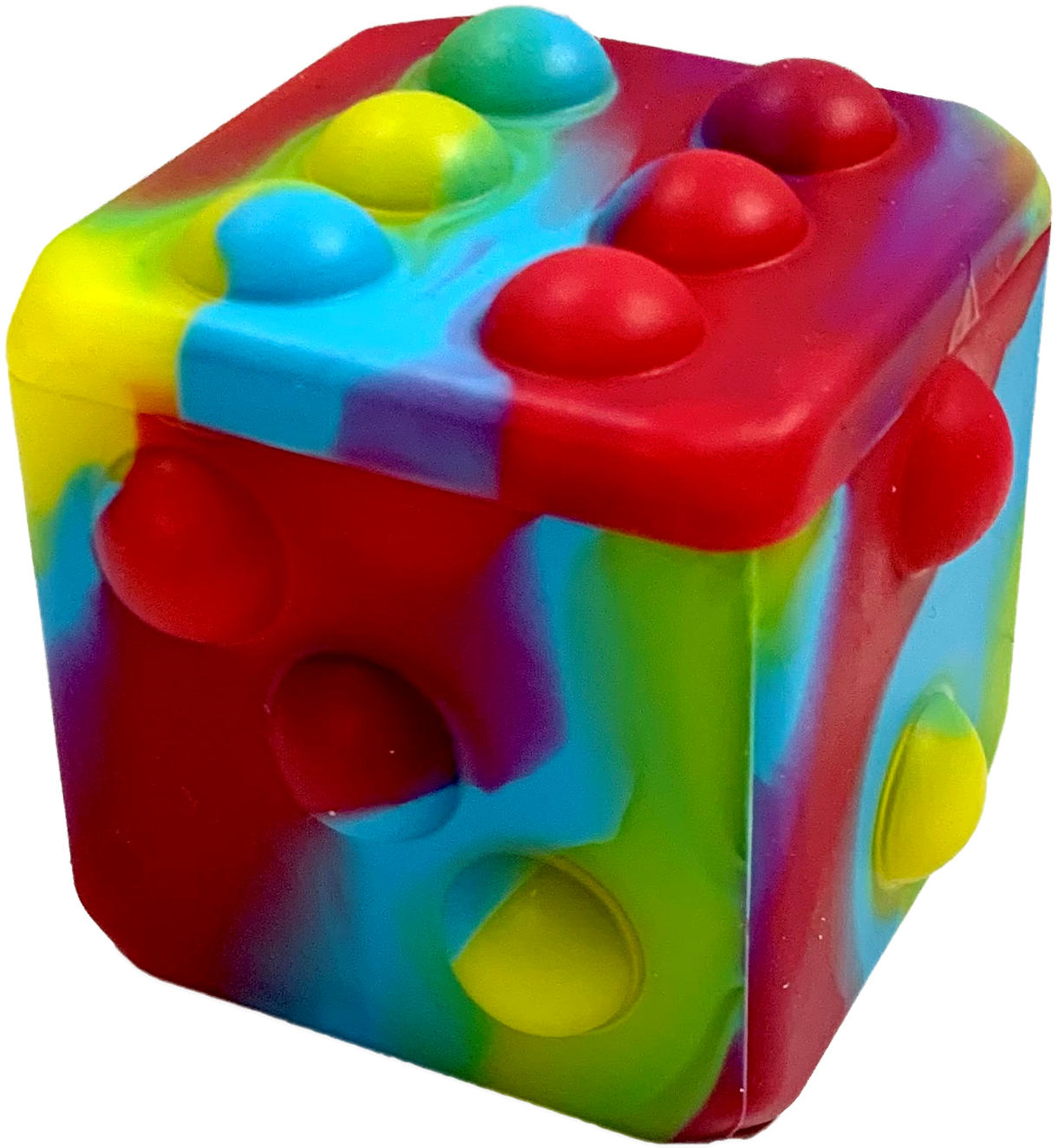 Poppin Dice' - Rainbow Satisfying Fidget Toy, Rainbow Colors