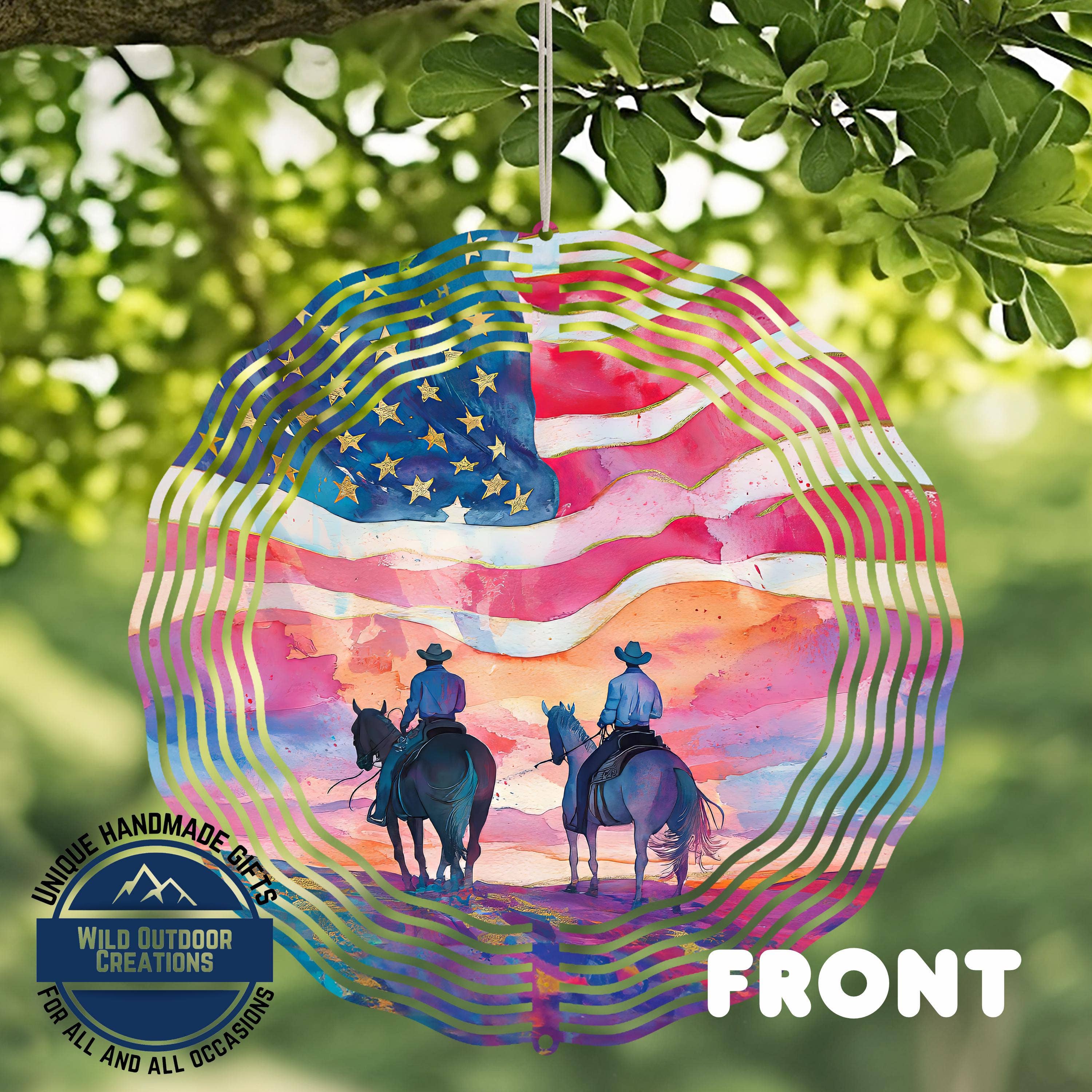 USA Flag/Cowboys Wind Spinner