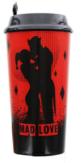 DC Comics Mad Love Harley Quinn and Joker Travel Cup, Red