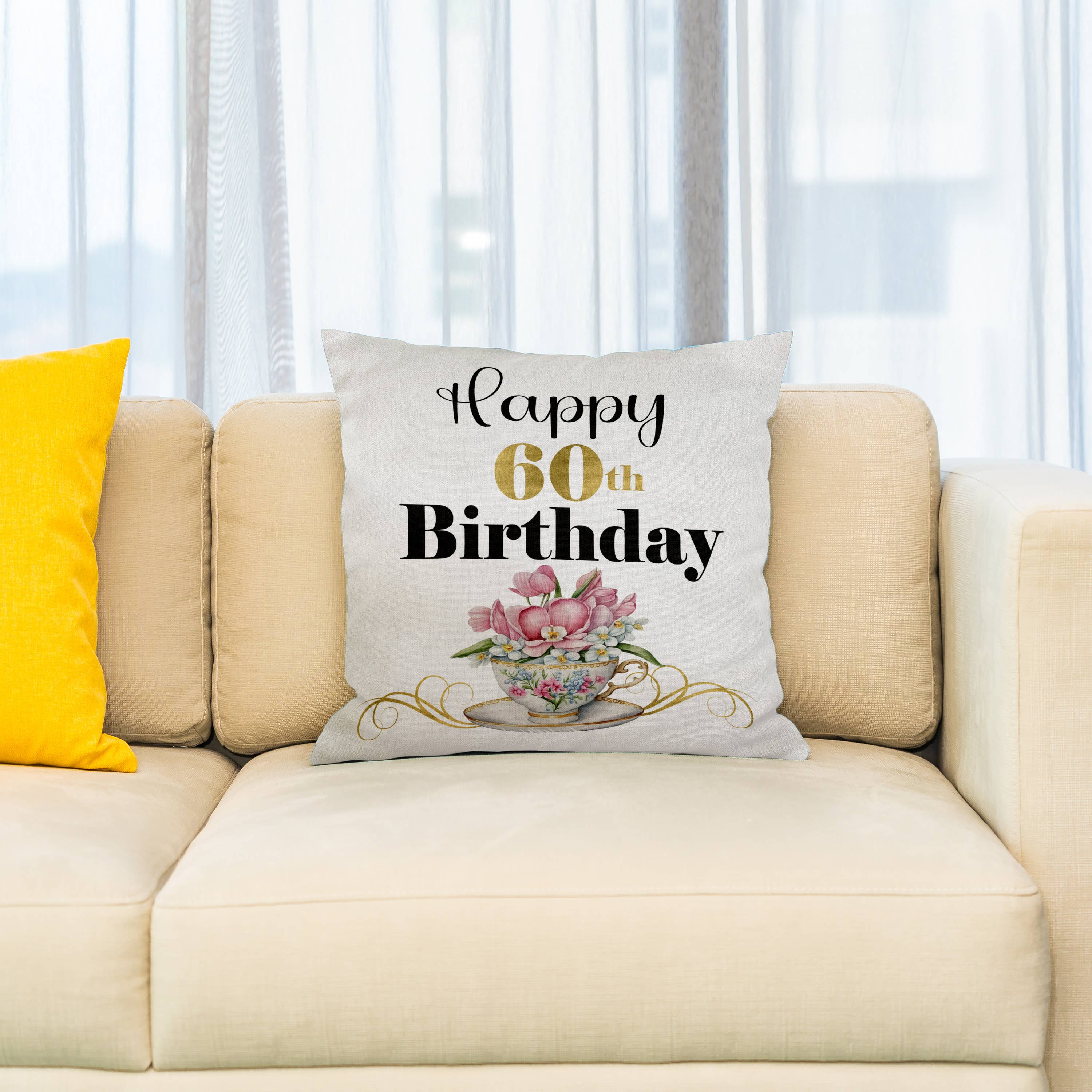 Happy 60th Birthday Pillowcase w/Pillow