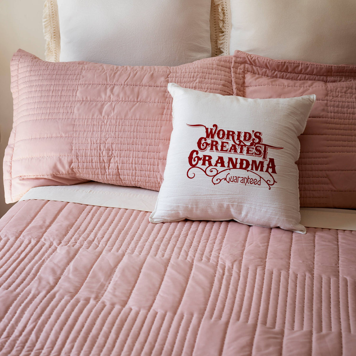 Worlds Greatest Grandma Guaranteed 16x16 inch Pillow