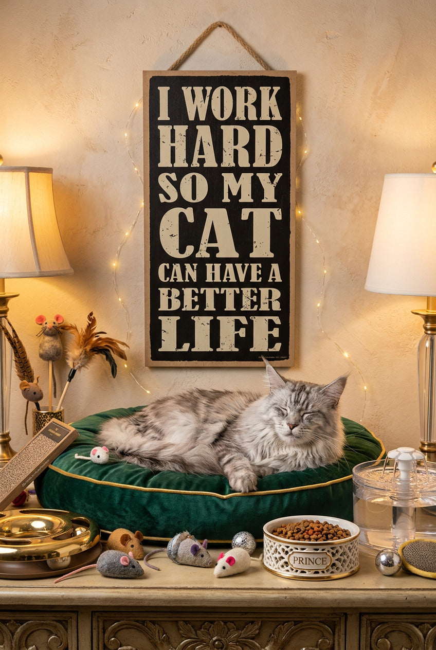 I Work Hard So My Cat Can Have a Better Life Sign