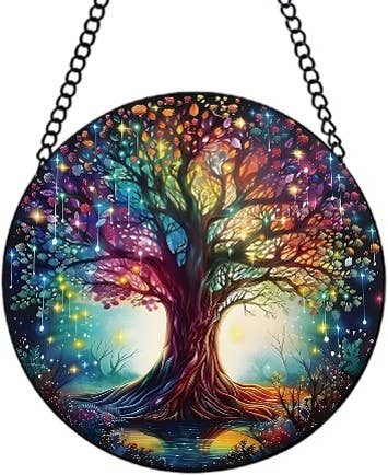 Galaxy Tree of Life Glass Suncatcher