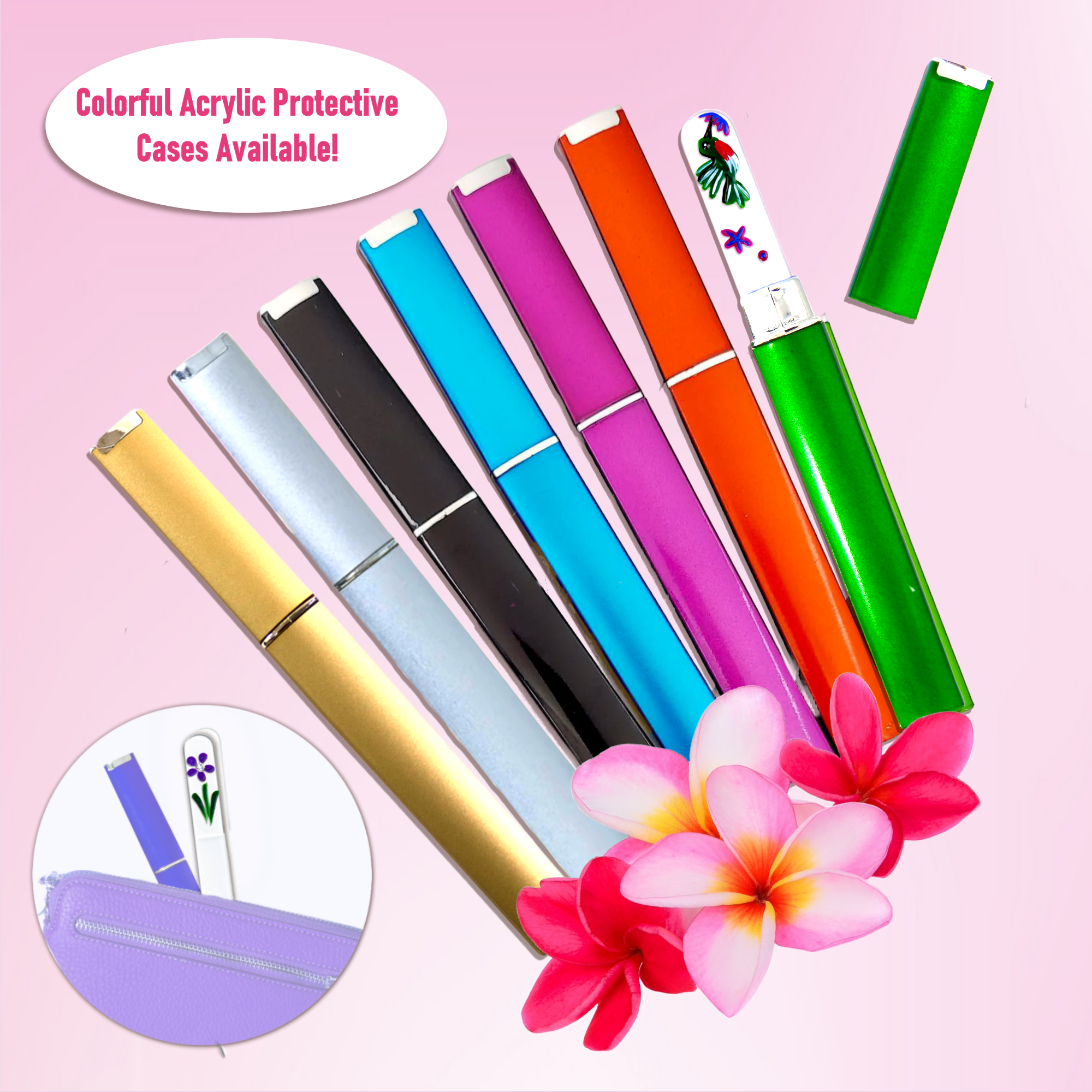 Grandma Flowers Gift Hand Painted Czech Crystal Nail File: Small