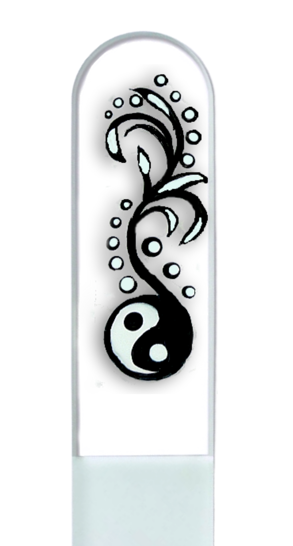 Yin Yang Chinese Balance Hand Painted Crystal Nail File: Small