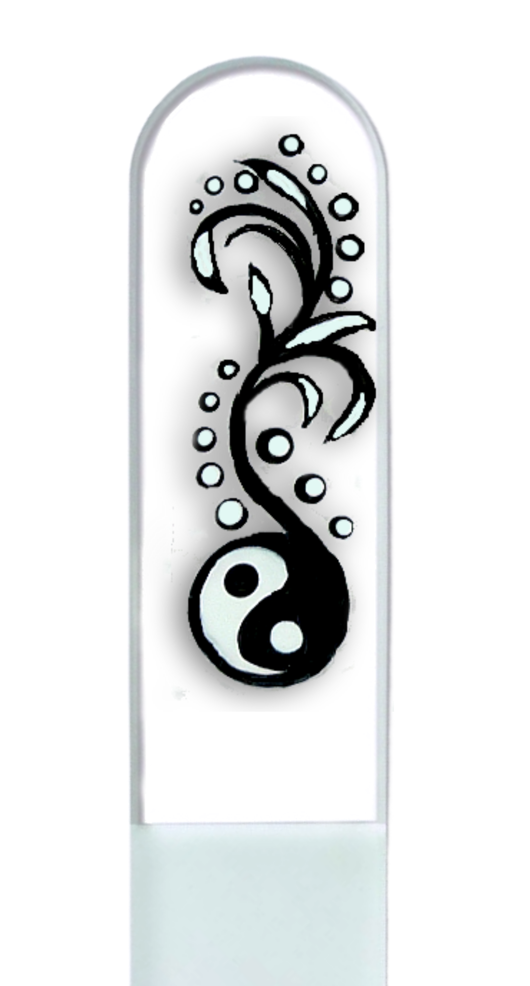 Yin Yang Chinese Balance Hand Painted Crystal Nail File: Medium
