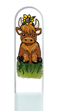 Highland Cow Sunflower Farm Hand Painted Crystal Nail File: Medium
