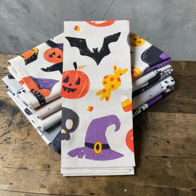 Halloween Icons Tea Towel