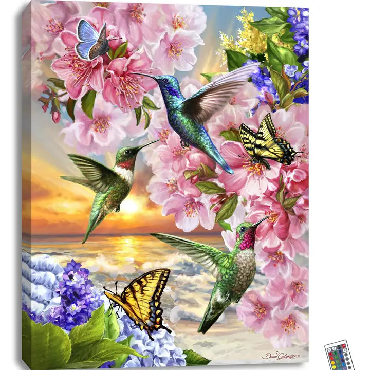 Hummingbirds LED Wall Canvas