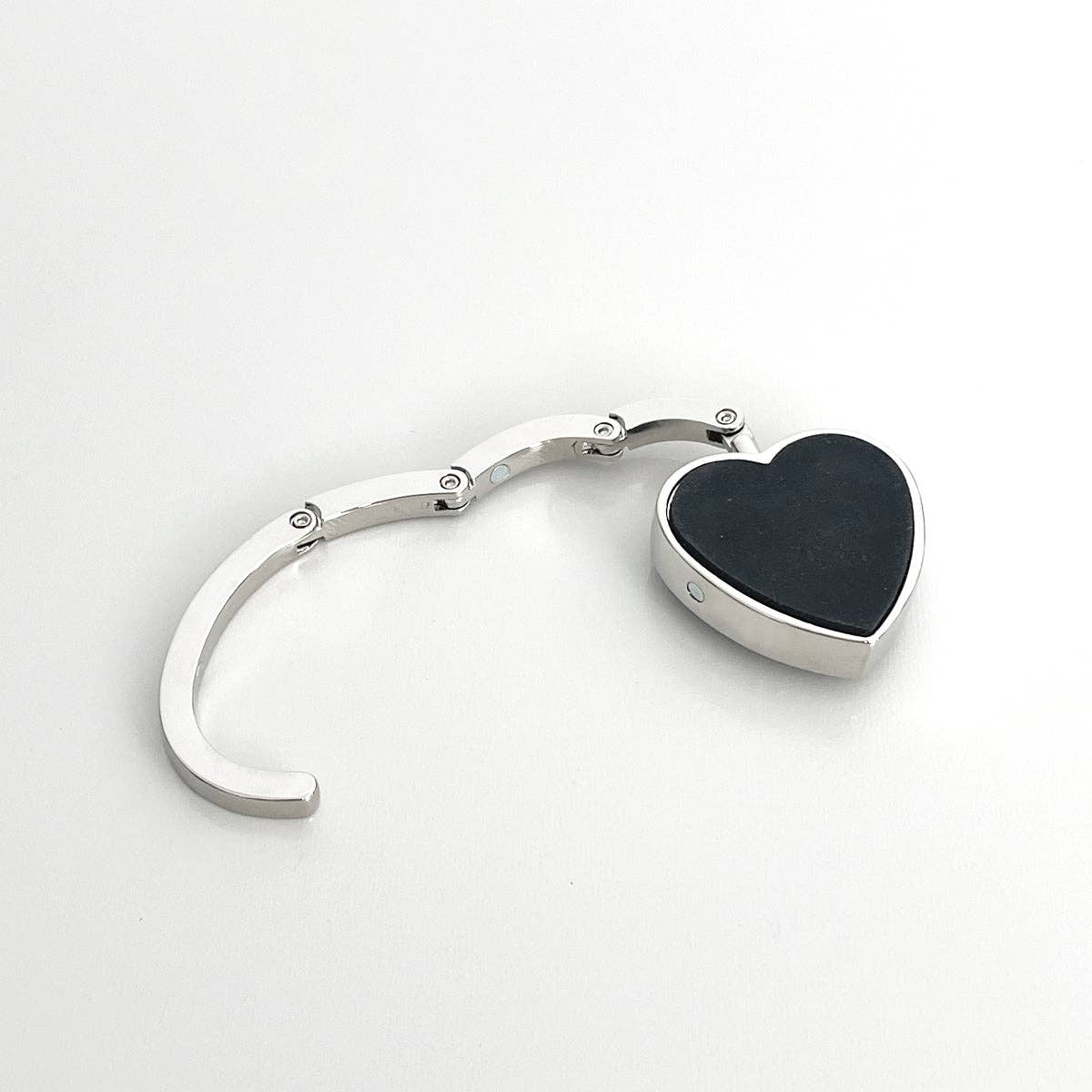 Heart Shaped Purse Hook Hanger with Rhinestones: Sky Blue