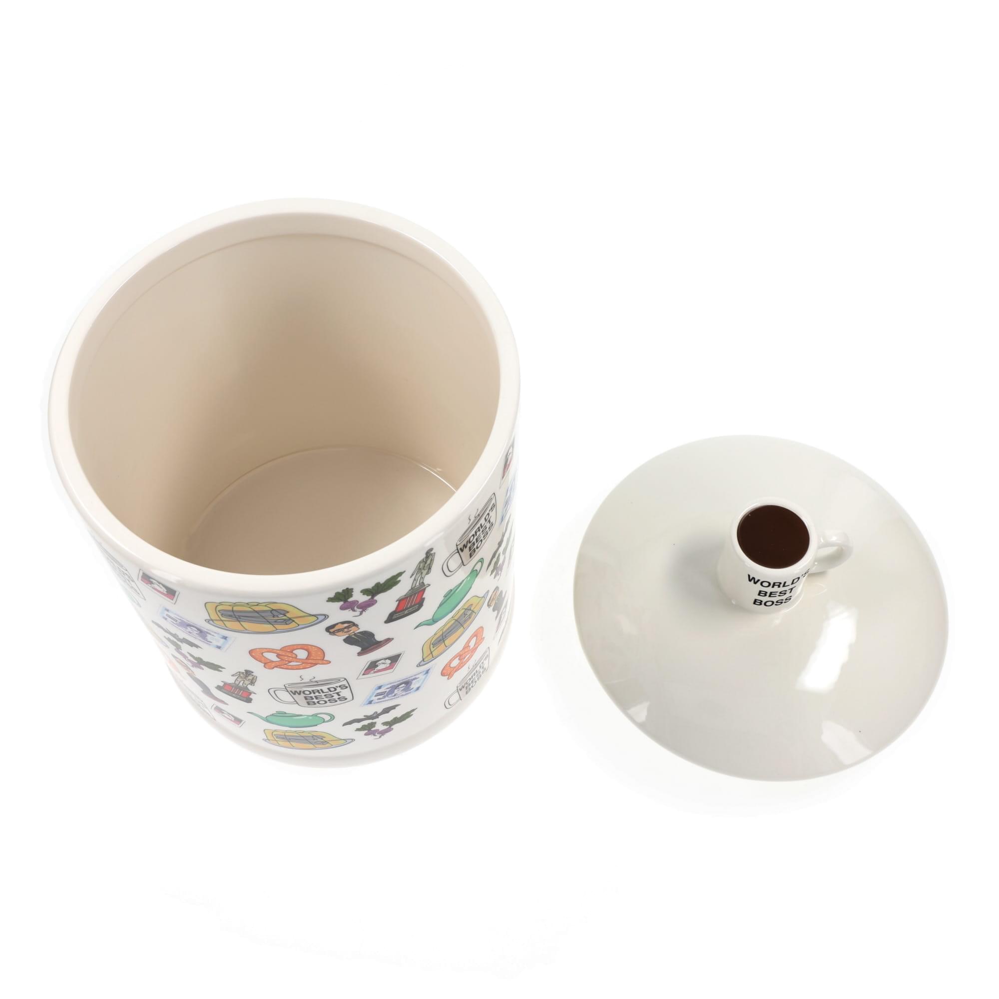 The Office Icons Ceramic Cookie Jar w/ Molded Knob