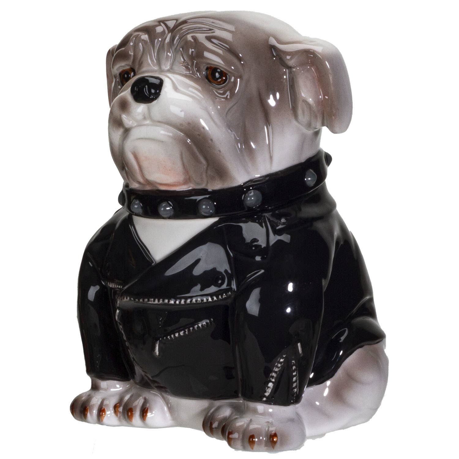 Biker Bulldog Cookie Jar