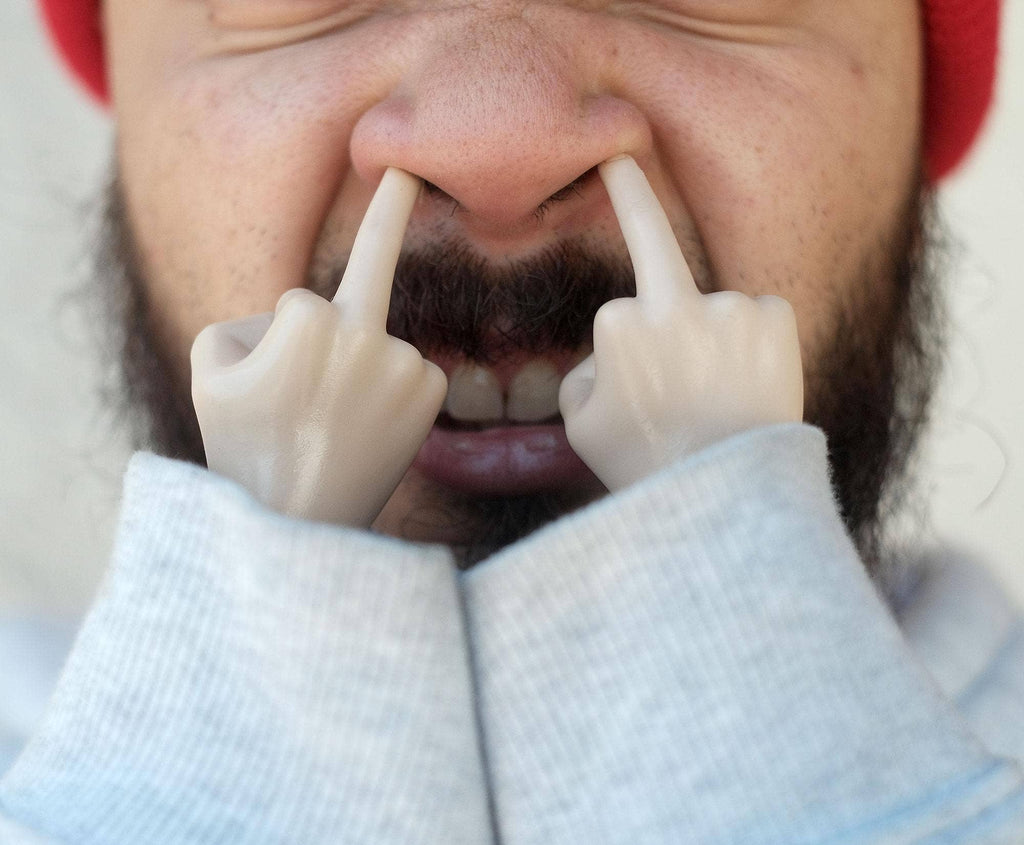 Tiny Hands Two Middle Finger Hands Beige