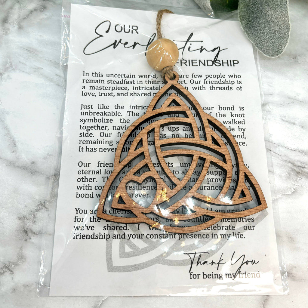 Celtic Knot Friendship Story Card Ornament/Car Charm/ Cherry