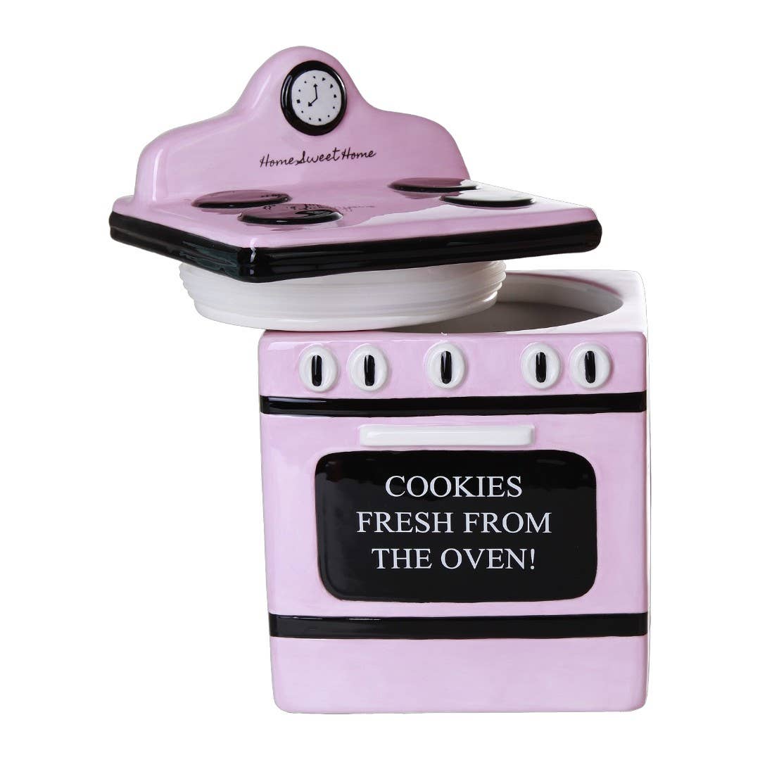 Retro Pink Oven Cookie Jar
