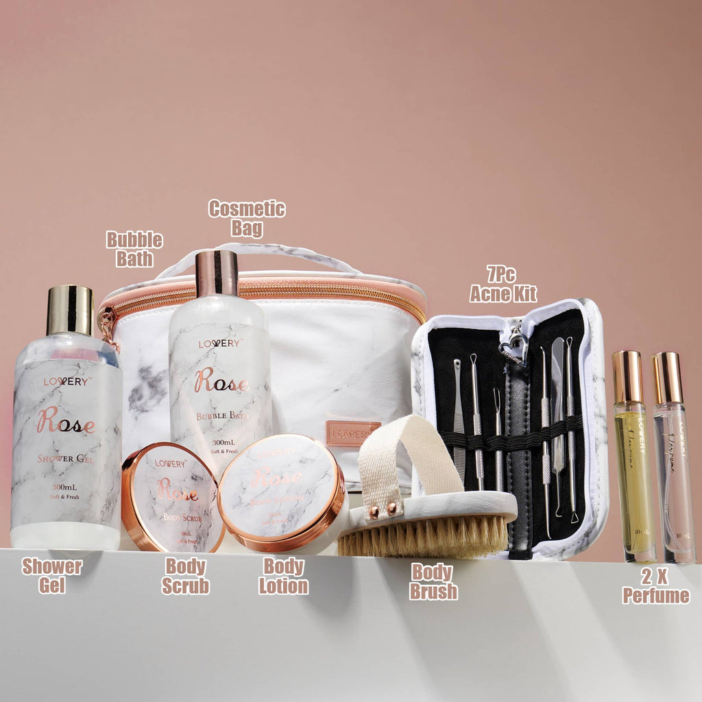 Rose Bath Spa Day Bath and Body Gift Basket