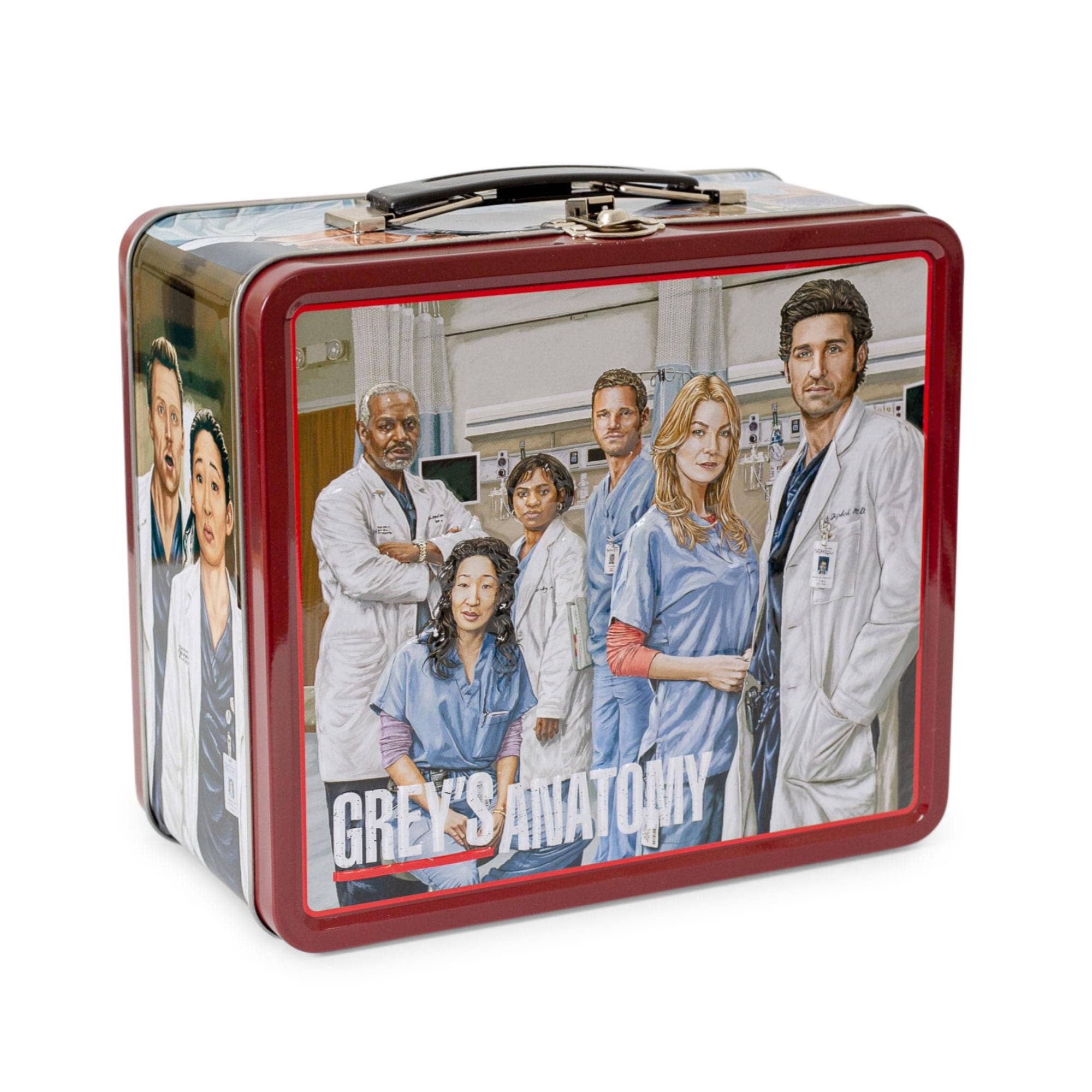 Grey's Anatomy Cast Retro Metal Lunchbox | 8 x 7 x 4 Inches
