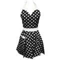 Adjustable Flirty Hostess Apron: Black Polka Dots