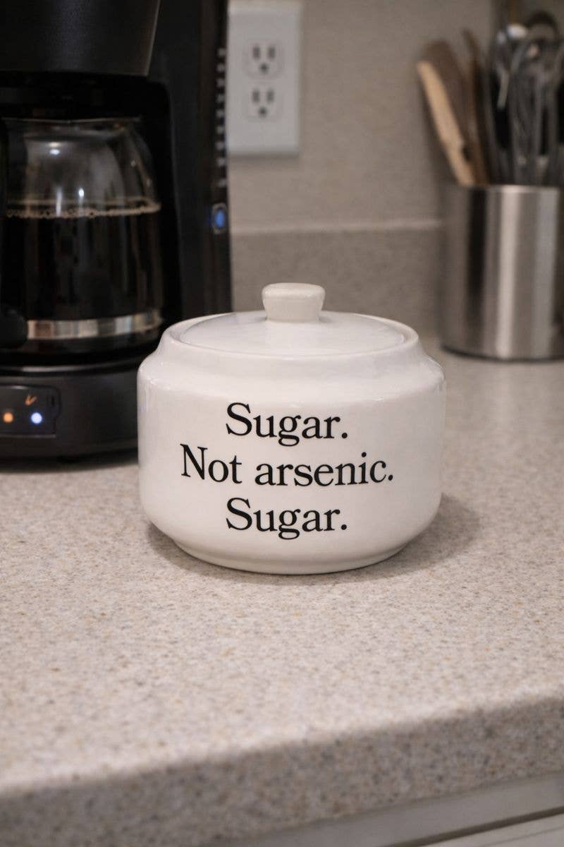 Sugar, Not Arsenic, Sugar 13oz Porcelain Sugar Bowl with Lid