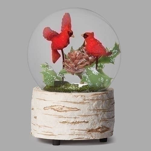 Two Cardinals Musical Glitter Dome