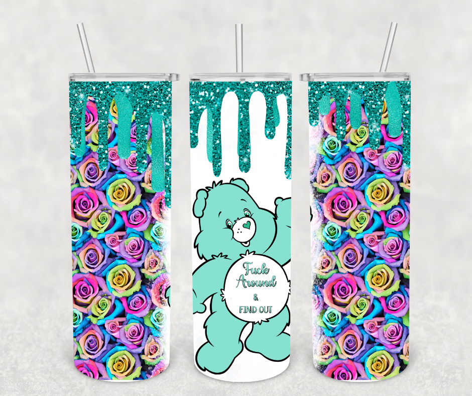 Swear Bear Tumblers: Zero F's / 20oz Stainless steel