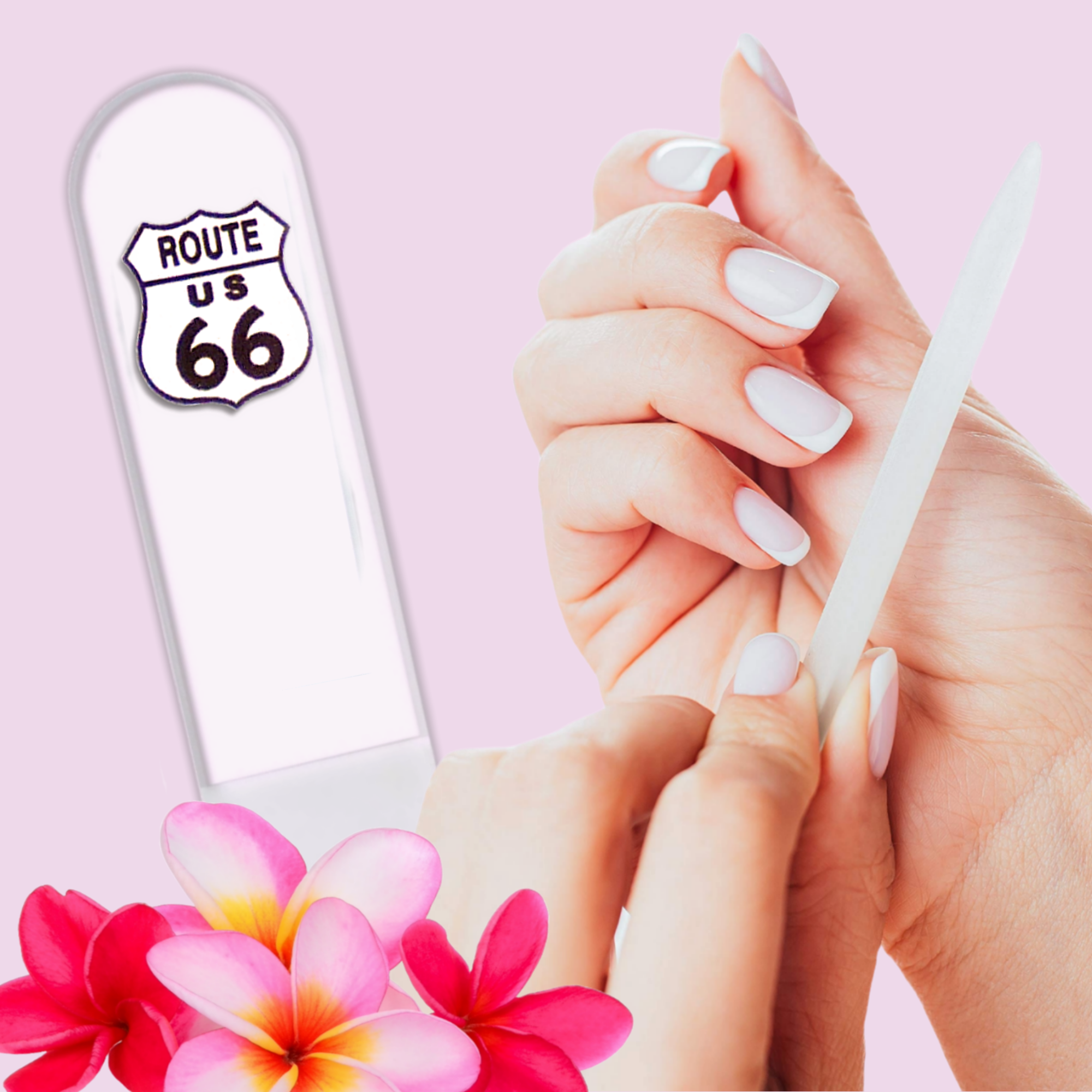 Route 66 Southwest Travel Road Trip Czech Crystal Nail File: Medium