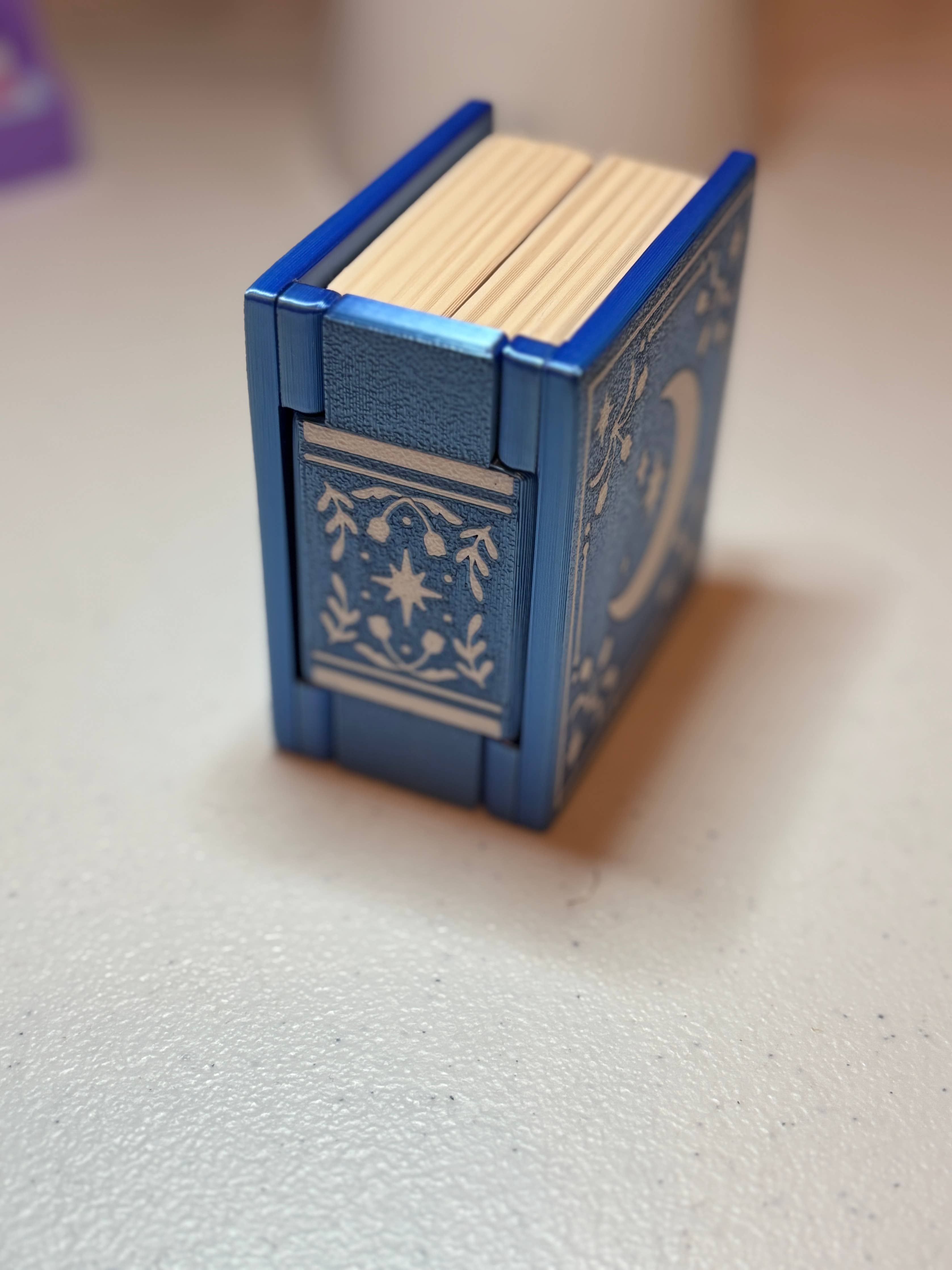 Book Shaped Trinket Box: Moon (blue)