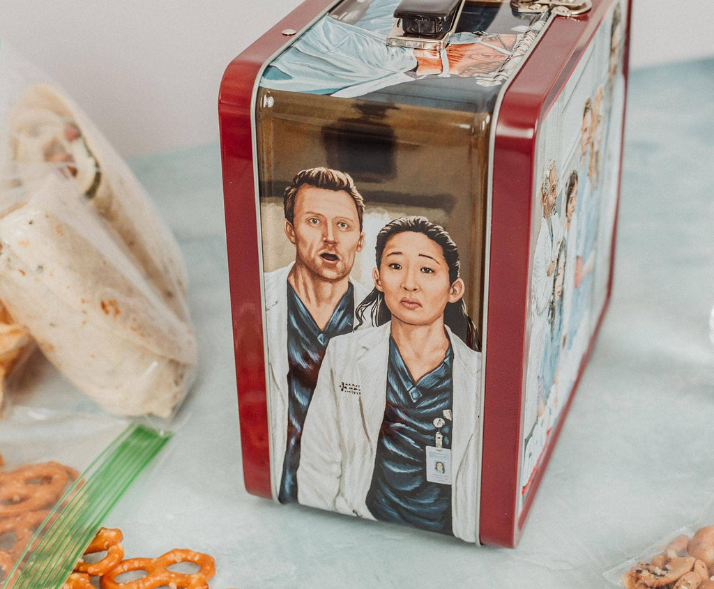 Grey's Anatomy Cast Retro Metal Lunchbox | 8 x 7 x 4 Inches