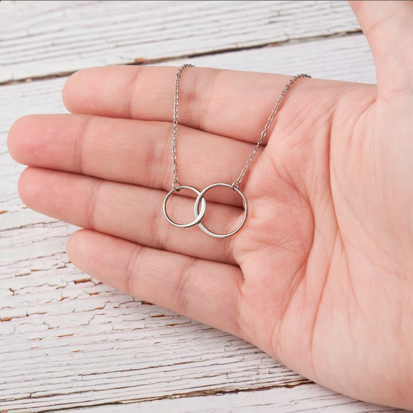 Women's Happy 18th Birthday Ring Necklace/Silver