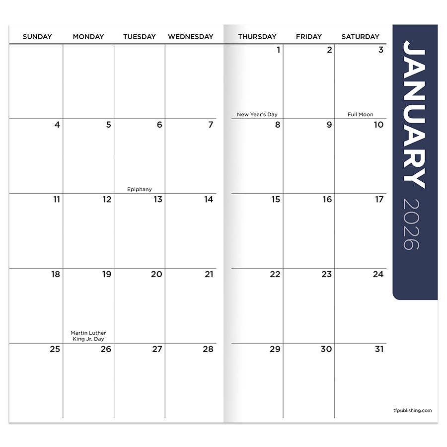 2026-2027 Classic Oak Small Monthly Pocket Planner