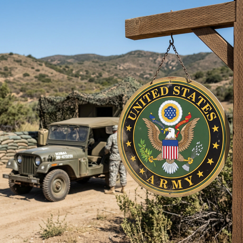 Army Logo Round Plaque